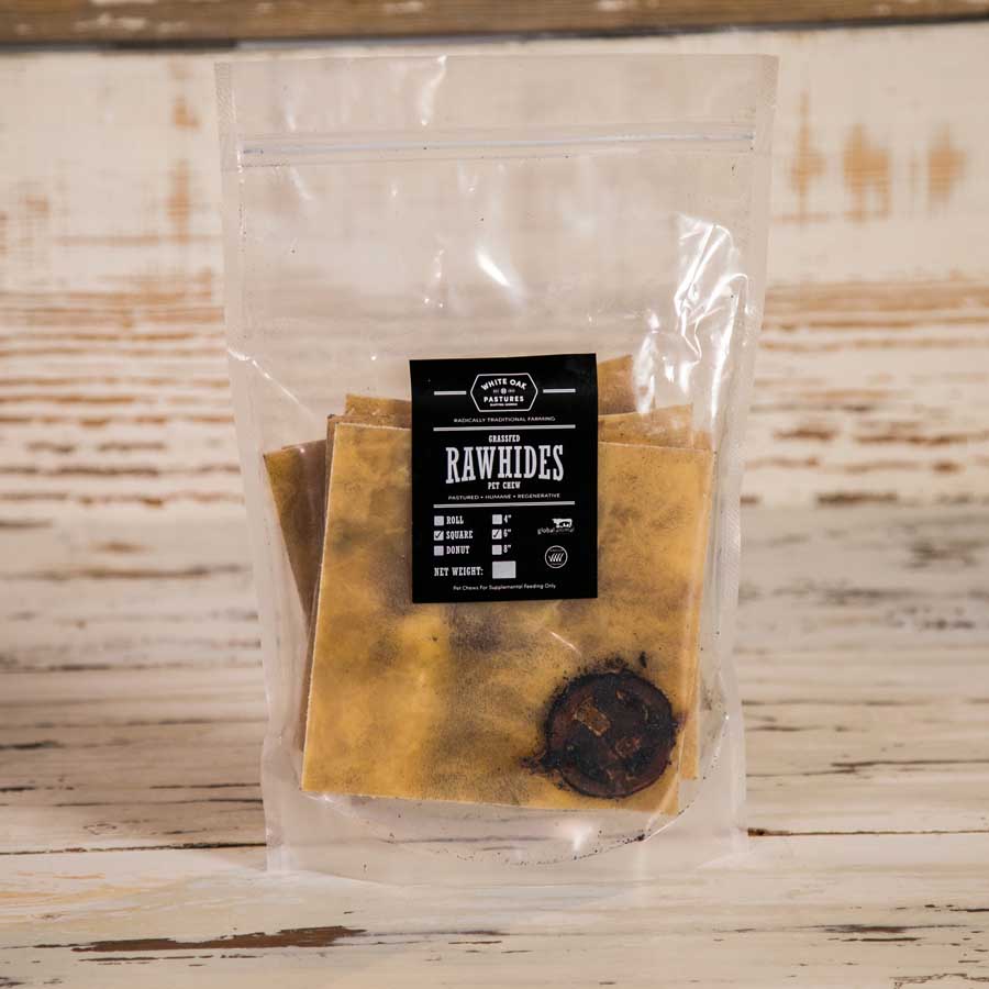 Grassfed Beef Rawhide Square 6x6