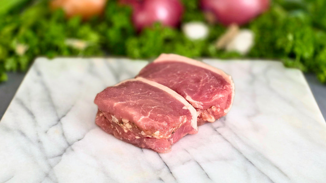 Pastured Pork Stuffed Loin Chops