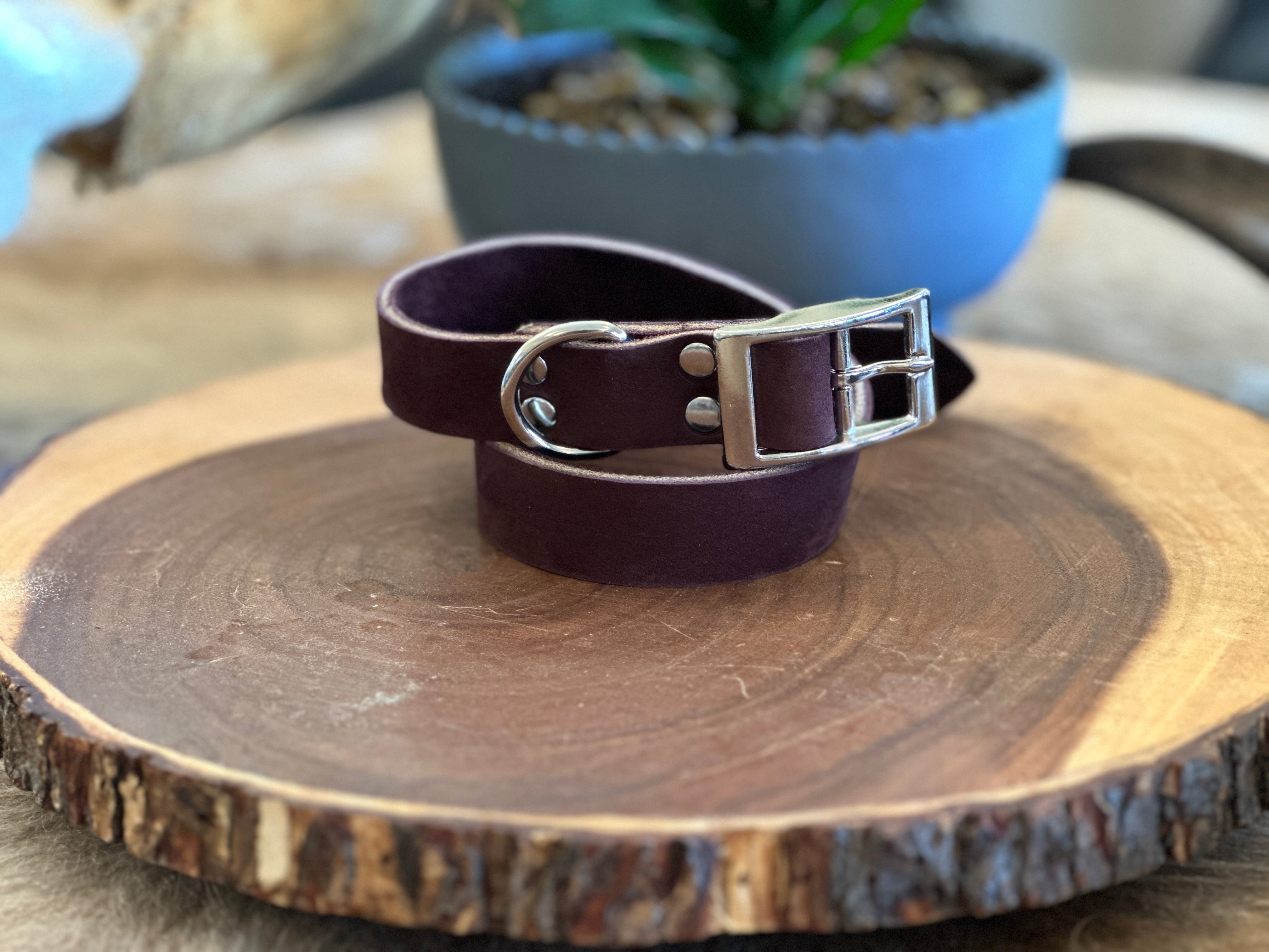 Handmade Leather Dog Collar XL – White Oak Pastures