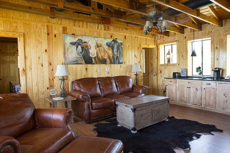 WHite Oak Pastures cabin interior